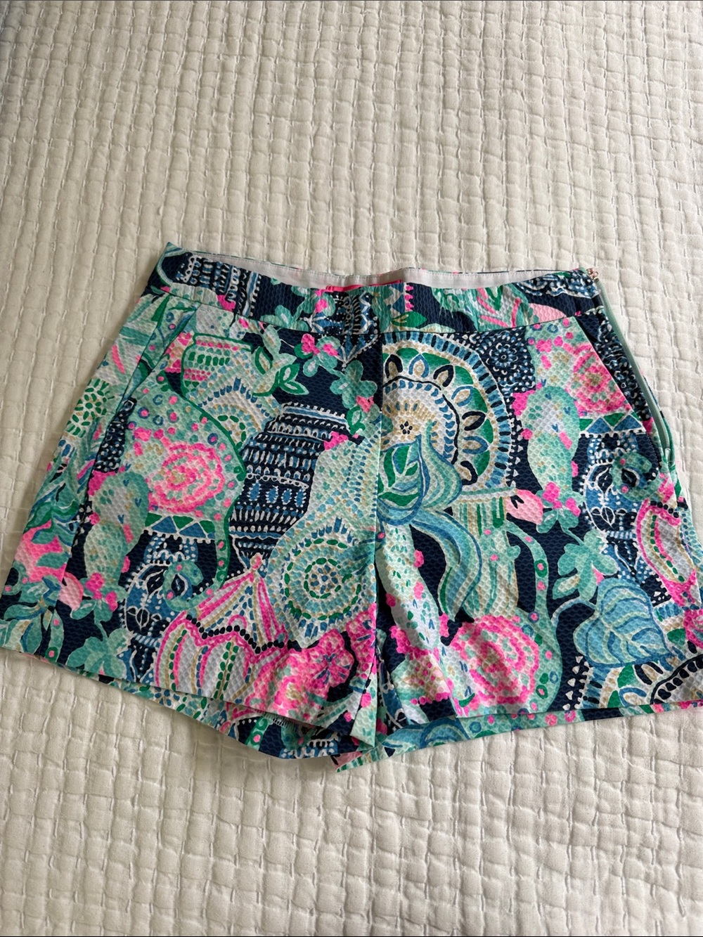 Lilly Pulitzer  Floral Shorts - Navy, Pink & Aqua